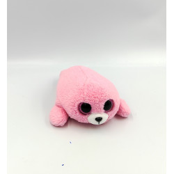 Doudou peluche phoque rose gros yeux brillant TY