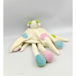 Doudou et compagnie vache blanche bleu vert rose Tatoo