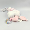 Doudou mobile musical souris blanche rose nuage SAUTHON