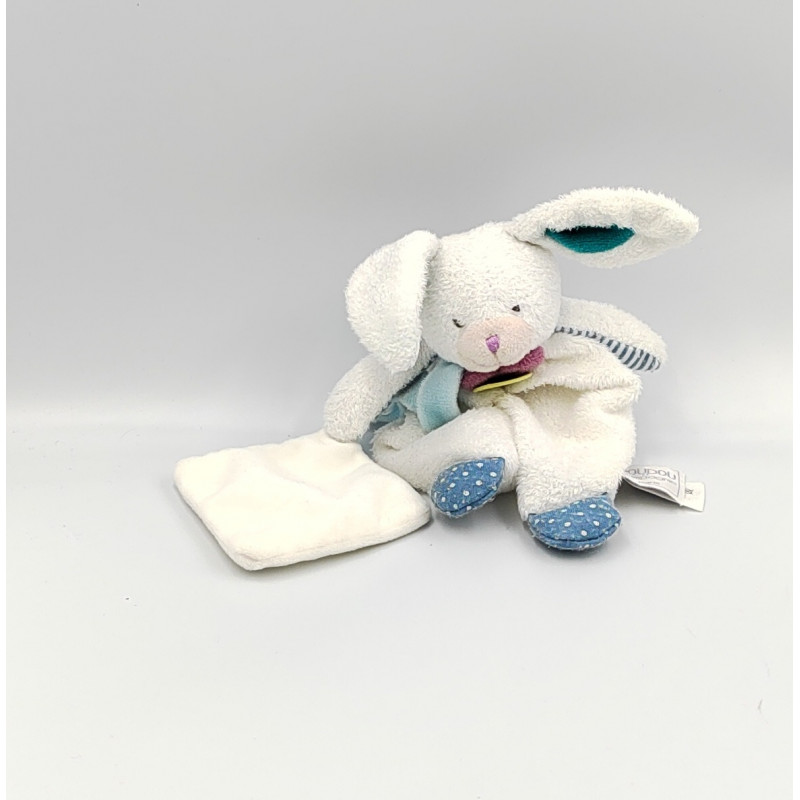 Doudou et compagnie plat lapin blanc bleu rose pois Les Ptitous