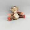 Petit doudou vache beige rose blanc les Zamis NATTOU