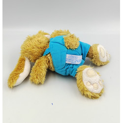 Doudou lapin beige salopette bleu carotte GIPSY