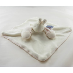 Doudou plat lapin blanc rose MOULIN ROTY