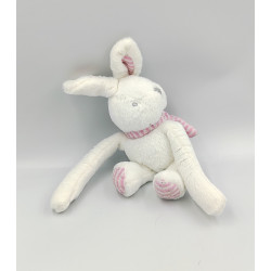 Doudou lapin blanc rose rayé ITEM