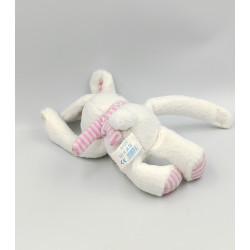 Doudou lapin blanc rose rayé ITEM