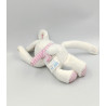 Doudou lapin blanc rose rayé ITEM