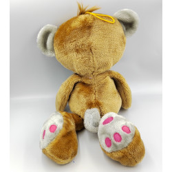 Peluche ours marron gris rose K&C