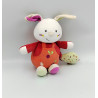 Doudou musical lapin blanc orange rouge radis carotte SUCRE D'ORGE