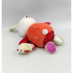 Doudou musical lapin blanc orange rouge radis carotte SUCRE D'ORGE