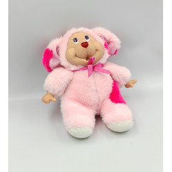 Ancienne peluche chien rose nez coeur GIOCHI PREZIOSI