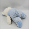 Doudou Peluche ours bleu blanc BOULGOM