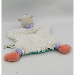 Doudou et compagnie marionnette hippopotame bleu blanc vert Tropicool