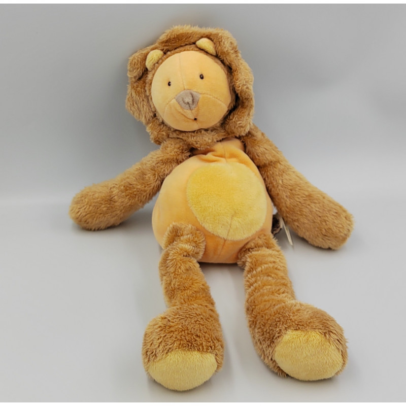 Doudou lion jaune orange les Zazous MOULIN ROTY