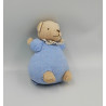 Doudou musical ours beige bleu carreaux NOUNOURS