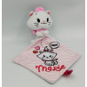 Doudou chat blanc rose Les Aristochats mouchoir rayé Meow Marie DISNEY