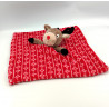 Doudou plat couverture elan cerf renne rouge JAINCO