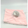 Doudou plat ours blanc gris rose étoiles SHELDON