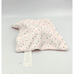 Doudou plat ours blanc gris rose étoiles SHELDON