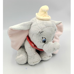 Doudou peluche éléphant gris Dumbo col rouge DISNEY NICOTOY