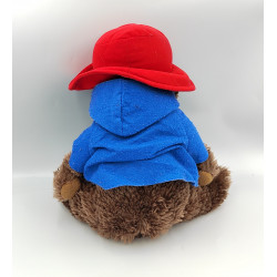 Peluche ours Paddington Bear manteau bleu chapeau rouge