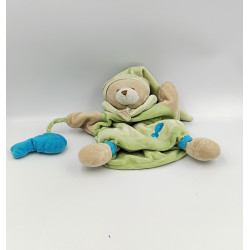 Doudou et Compagnie plat marionnette vert ours Theodore avec poisson