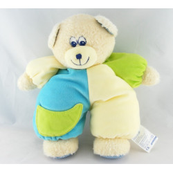 Doudou mouton blanc vert bleu CARREFOUR