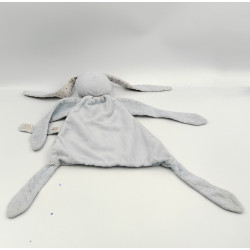 Doudou plat lapin bleu blanc étoiles TEX BABY état moyen