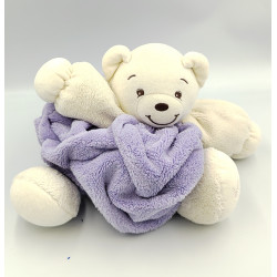 Doudou ours plume blanc mauve KALOO