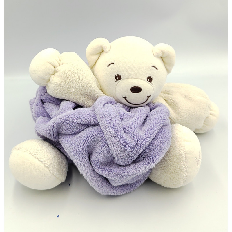 Doudou ours plume blanc mauve KALOO
