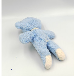 Ancien doudou peluche ours bleu blanc NOUNOURS