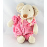 Doudou lapin combinaison rose fleur TEX