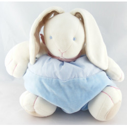 Doudou plat lapin écru rayé marron NATURE ET DECOUVERTE