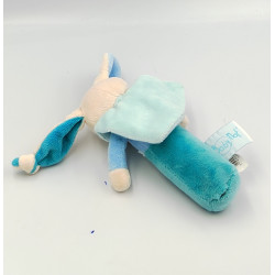 Doudou baton pouet lapin bleu turquoise Pacap BABY NAT