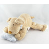 Doudou éléphant beige salopette jaune GERCA 