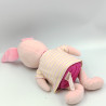 Doudou peluche Porcinet pyjama rayé rose jaune DISNEY
