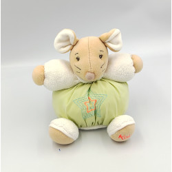 Doudou boule souris vert blanc étoile KALOO