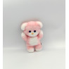 Ancienne peluche ours blanc rose PASTEL