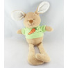 Doudou lapin beige tee shirt vert carotte COMPTINE