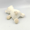 Doudou musical ours blanc beige gris pois TINEO