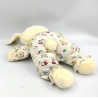 Ancien doudou peluche lapin blanc écru poules chiens KEOKEE