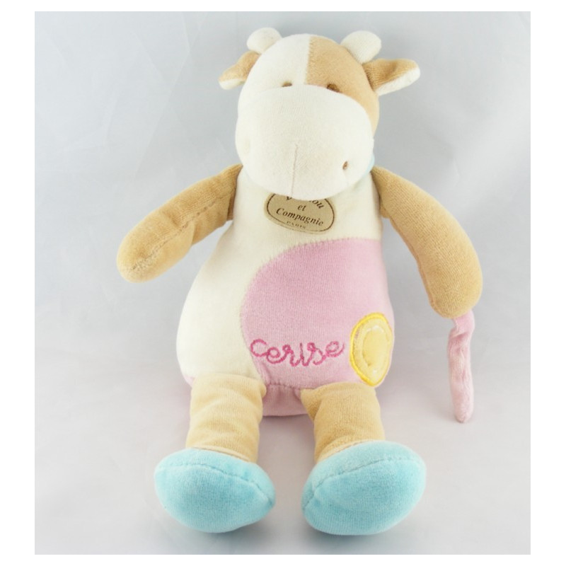 Doudou et compagnie vache Cerise avec bonbon 