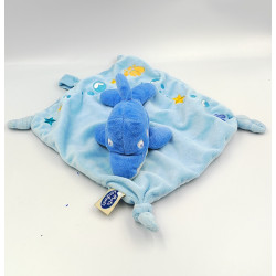 Doudou plat dauphin bleu coquillage étoile MOTS D'ENFANTS