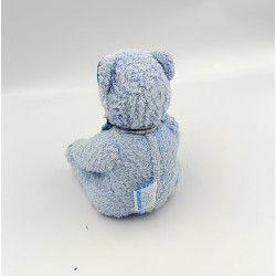 Ancien doudou peluche ours bleu carreaux éponge NOUNOURS