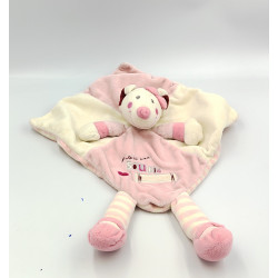 Doudou plat rose blanc Je suis une souris comme ça NICOTOY