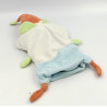 Doudou plat marionnette lutin blanc bleu vert rouge BABY LUNA
