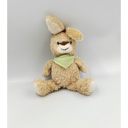 Doudou lapin beige foulard vert ALTHANS CLUB