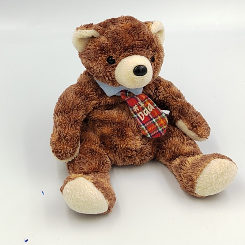 Doudou peluche ours marron cravate Dad TY PAPPA