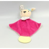 Doudou plat lapin rose jaune blanc bleu étoiles dentition TOM & ZOE