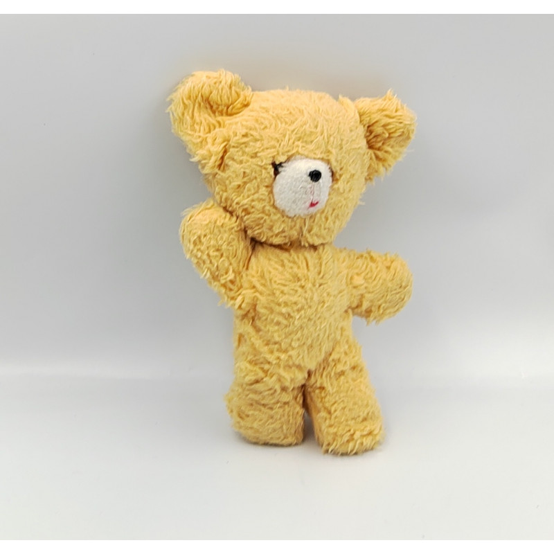Ancienne peluche doudou ours beige jaune