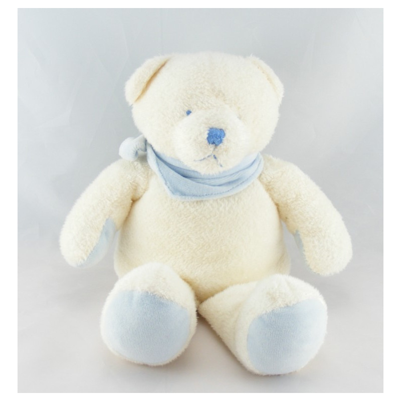 Doudou ours blanc bleu NICOTOY